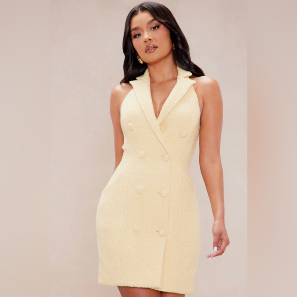 Yellow Tweed Mini Dress (NWT!) Fits like a small/medium